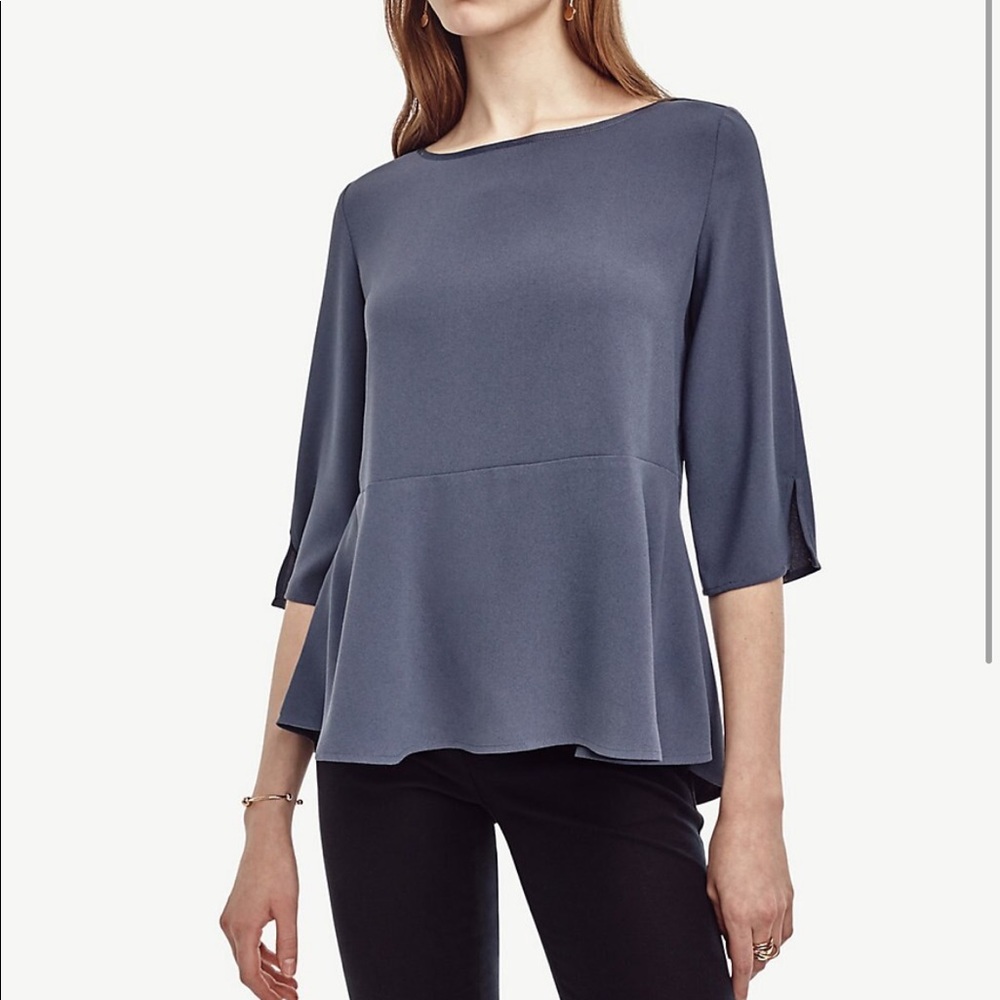 Ann Taylor Crepe Peplum Top